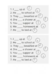 Present Simple, Time, Daily routine