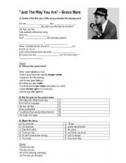 English Worksheet: Music bruno Mars