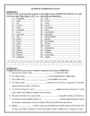 English Worksheet: Business compound nouns