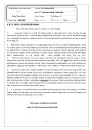 English Worksheet: end of term test 1 3rd form
