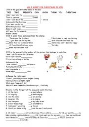 English Worksheet: All I want for X�mas is you