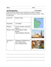 English Worksheet: Guided writing 