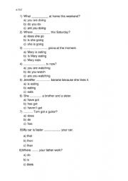 English Worksheet: WORKSHEET