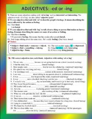 English Worksheet: Adjectives: -ED or ING
