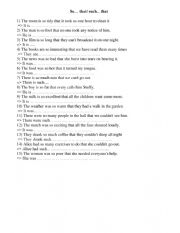 English Worksheet: So...that & Such...that