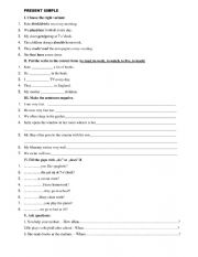 English Worksheet: Present Simple