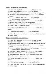 English worksheet: link words