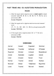 English Worksheet: adj ed