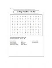 English Worksheet: Free time activities