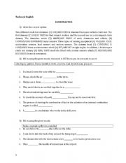 English Worksheet: Technical English, exam practice, WITH KEY