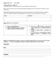 English Worksheet: unit 1: make peace write it right