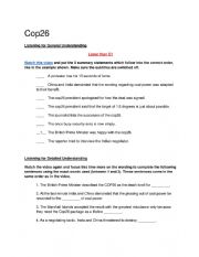 English Worksheet: COP26