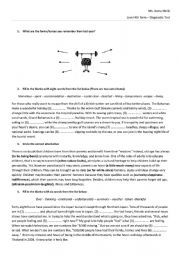 English Worksheet: Diagnostic test 4th form Arts