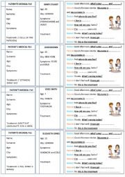 English Worksheet: Role play At the doctor + complete the dialogue