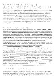 English Worksheet: mid term test 1 4 th form Tunisian curriculum 