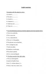 English Worksheet: English exercises