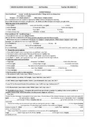 English Worksheet: Conditional Zero, One & Two