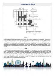 English Worksheet: London Crossword