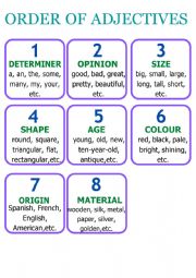 English Worksheet: ORDER OF ADJECTIVES