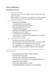 English Worksheet: brain drain