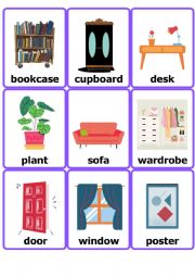 English Worksheet: furniture flashcards