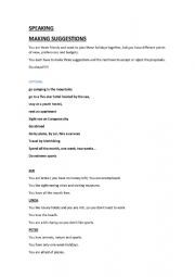 Making suggestion. Speaking activity
