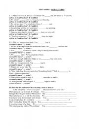 English Worksheet: Test Modal Verbs