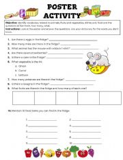 English Worksheet: Food in the fridge