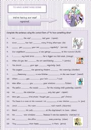 English Worksheet: to have something done