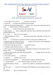 English Worksheet: Subject-Verb Agreement
