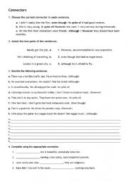 English Worksheet: Connectors/Linking words