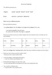 English Worksheet: Reflexive pronouns