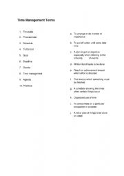 English Worksheet: Time Management Terms