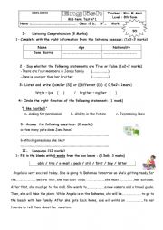 English Worksheet: mid term Test n1 8th form (Phone call / Preparing for the trip)