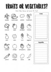 English Worksheet: Fruit or vegetable