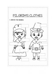 English Worksheet: PILGRIM�S CLOTHES