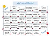 English Worksheet: Let�s speak English
