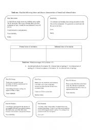 English Worksheet: formal and informal letters