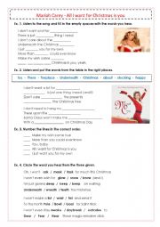 English Worksheet: All I want for Christmas is you 
