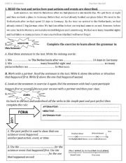 English Worksheet: The past perfect tense