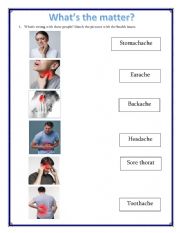 English Worksheet: what�s the matter?
