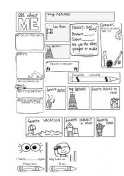English Worksheet: about me