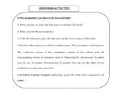 English Worksheet: BODY PARTS PICTURE AND PRONUNCIATION TEST 