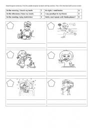 English Worksheet: my daily activities