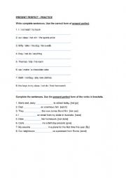 English Worksheet: Present perfect - practice