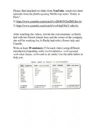 English Worksheet: Reporting stories. Emily in Paris