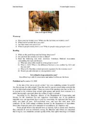 English Worksheet: Zoos: are they ethical?
