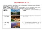 English Worksheet: Places of Interest in the USA