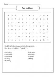 Wordsearch Fun In the Class