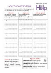 Post viewing worksheet The Help